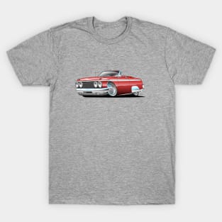 Classic Sixties American Convertible Muscle Car Cartoon T-Shirt